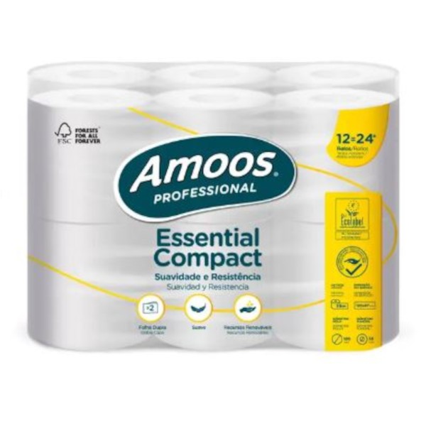 Higiénico 2C Amoos professional essential compact 12=24 rollos