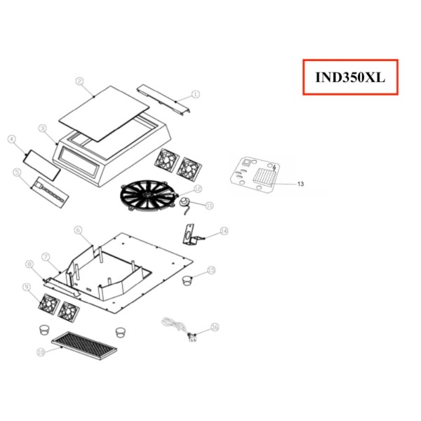 Plancha de inducción modelo IND. 350e XL