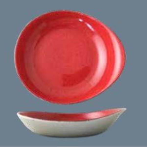 Rustic rojo pebble plato pasta 27,5x24,5cm