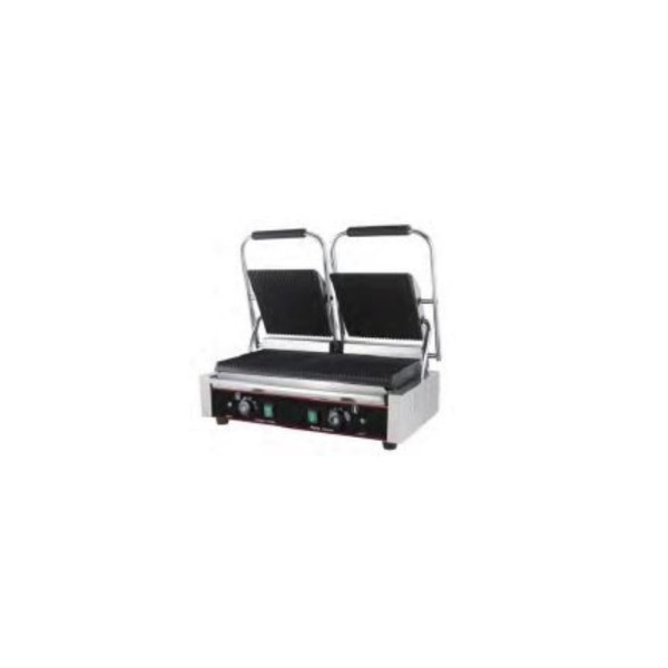 Plancha grill electrica (top groove + bottom flat) x2