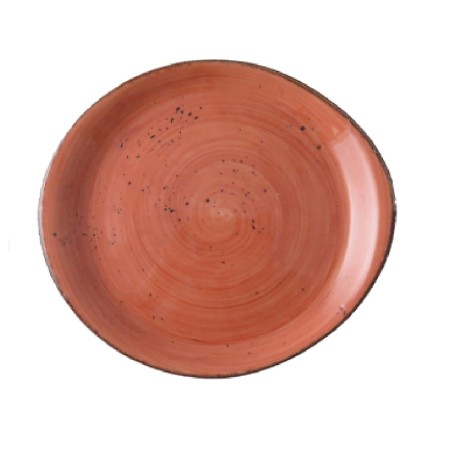 Rustic terracota pebble plato 31x28cm