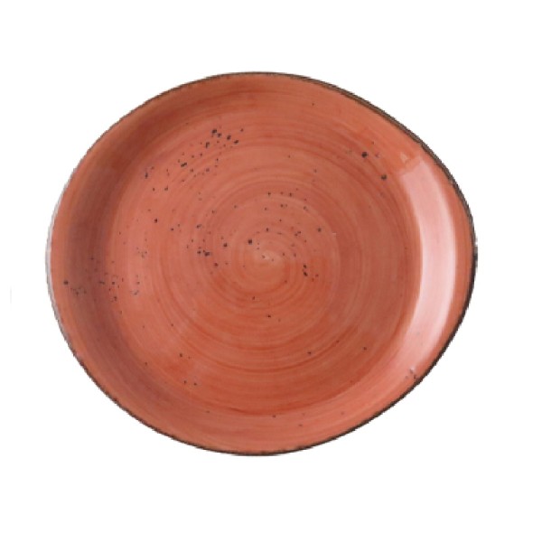 Rustic terracota pebble plato 31x28cm