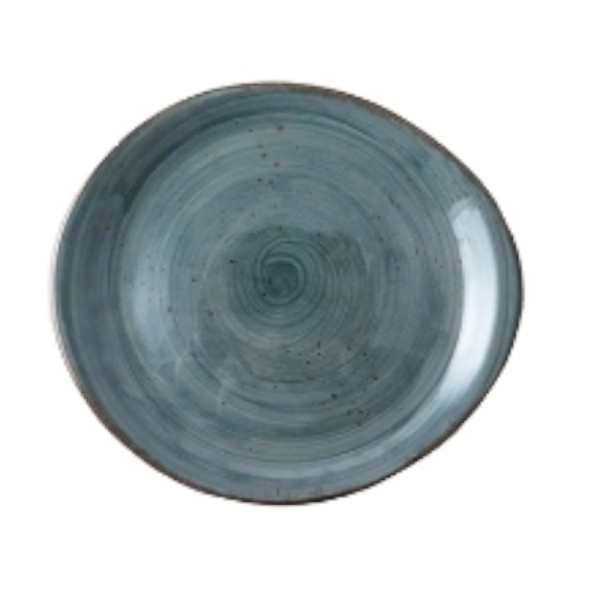 Rustic verde oscuro pebble pasta plato 27,5x24,5cm