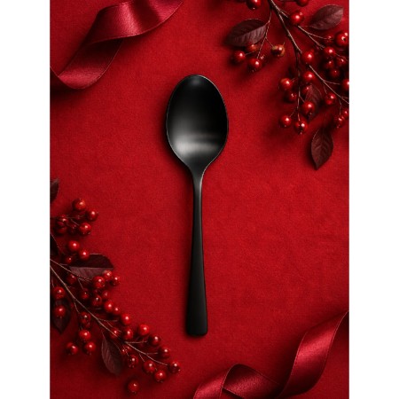 Cuchara postre Verdi 18/0 pvd negro mate