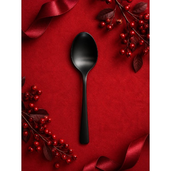 Cuchara postre Verdi 18/0 pvd negro mate