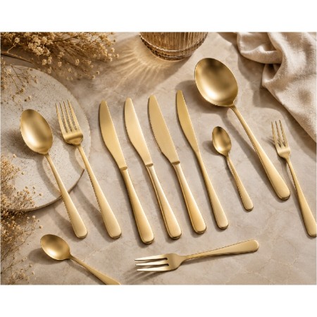 Tenedor postre Verdi 18/0 pvd champan mate